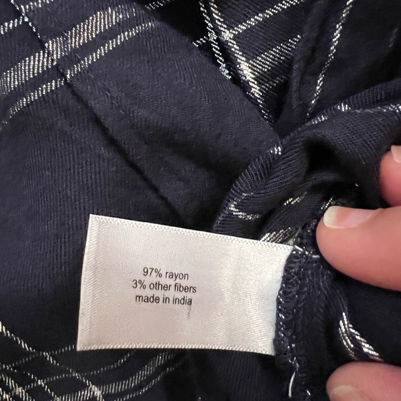 Lane Bryant blue flannel plaid metallic button down shirt. - Picture 12 of 12